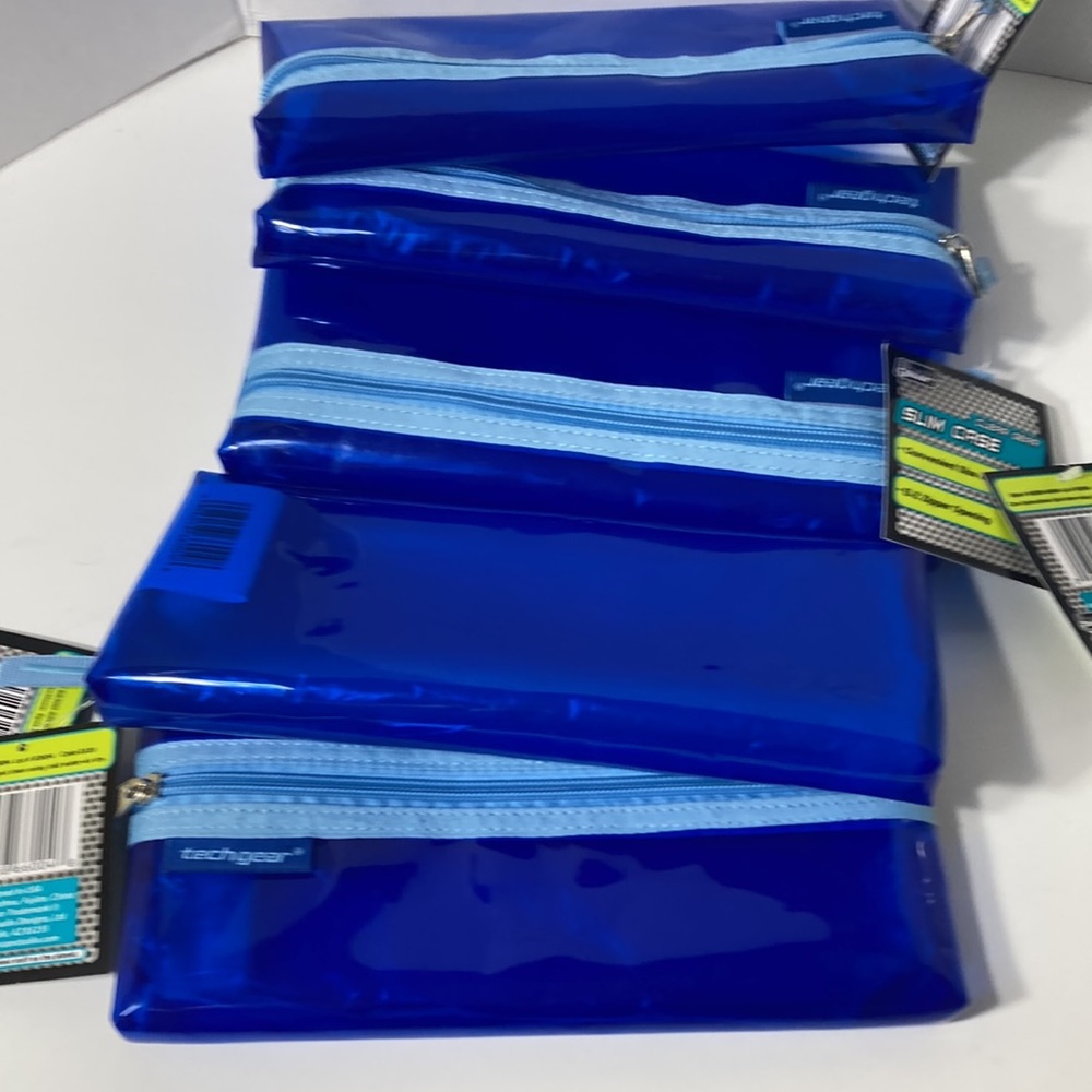 Blue Makeup Bag Pencil Case Zipper Organizer